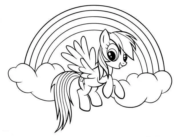 Rainbow Dash And Rainbow Coloring Page