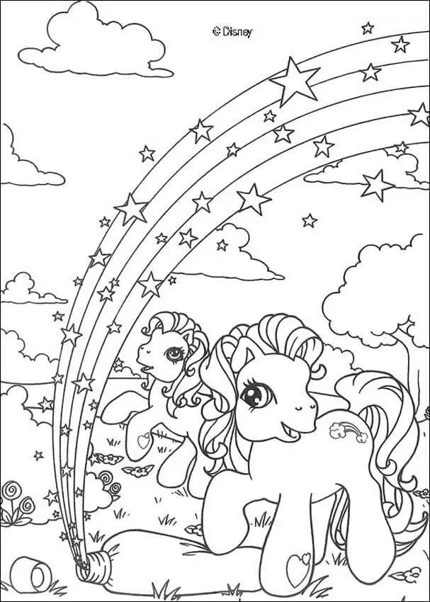 Oldschool Mlp Rainbow Coloring Page