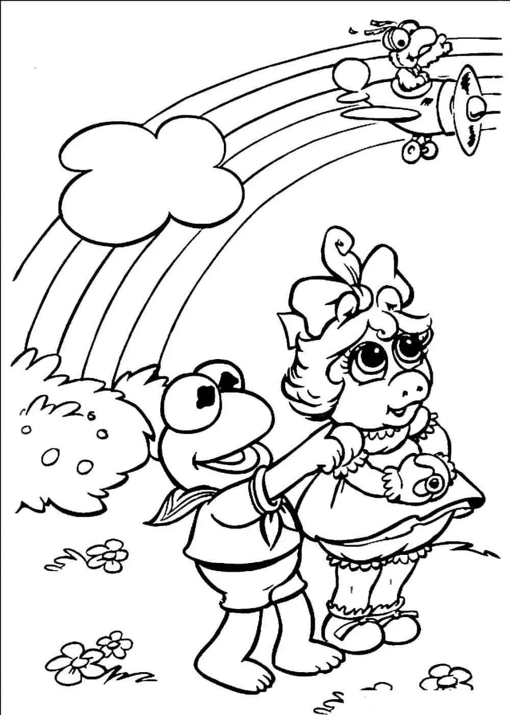 Muppet Babies Rainbow Coloring Page