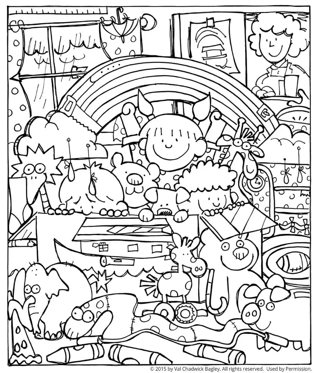 Cute Rainbow Fun Coloring Page