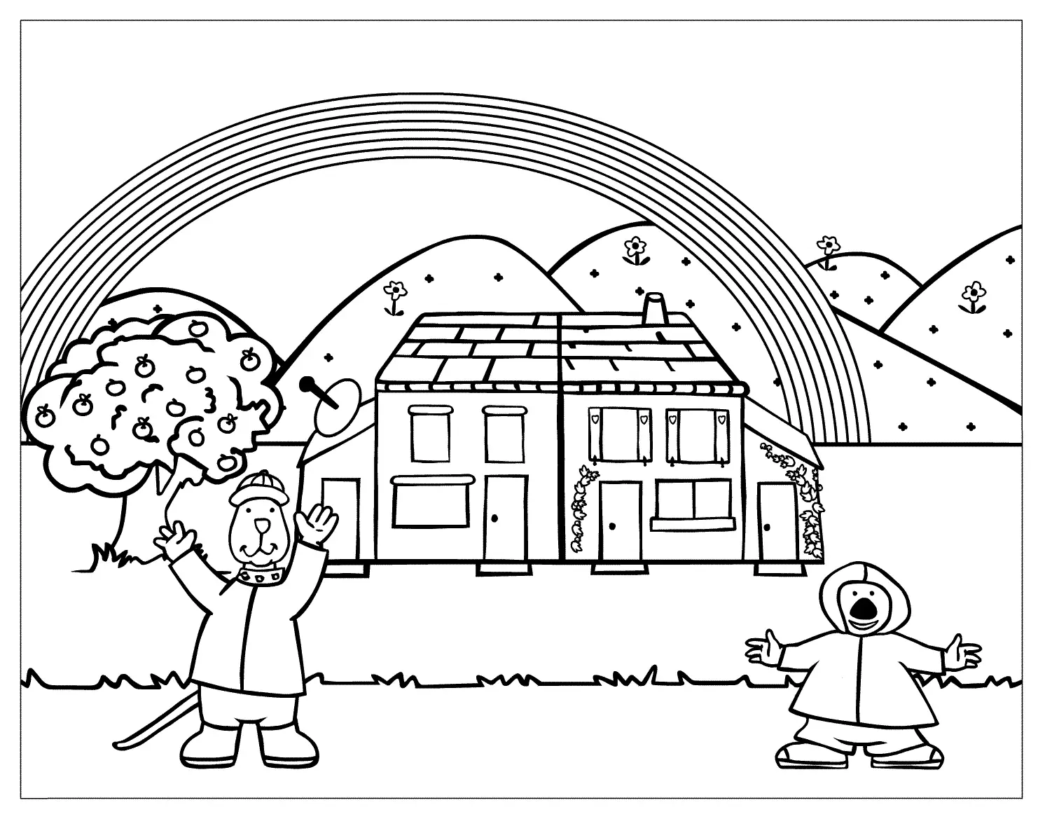 Simple Rainbow Coloring Pages