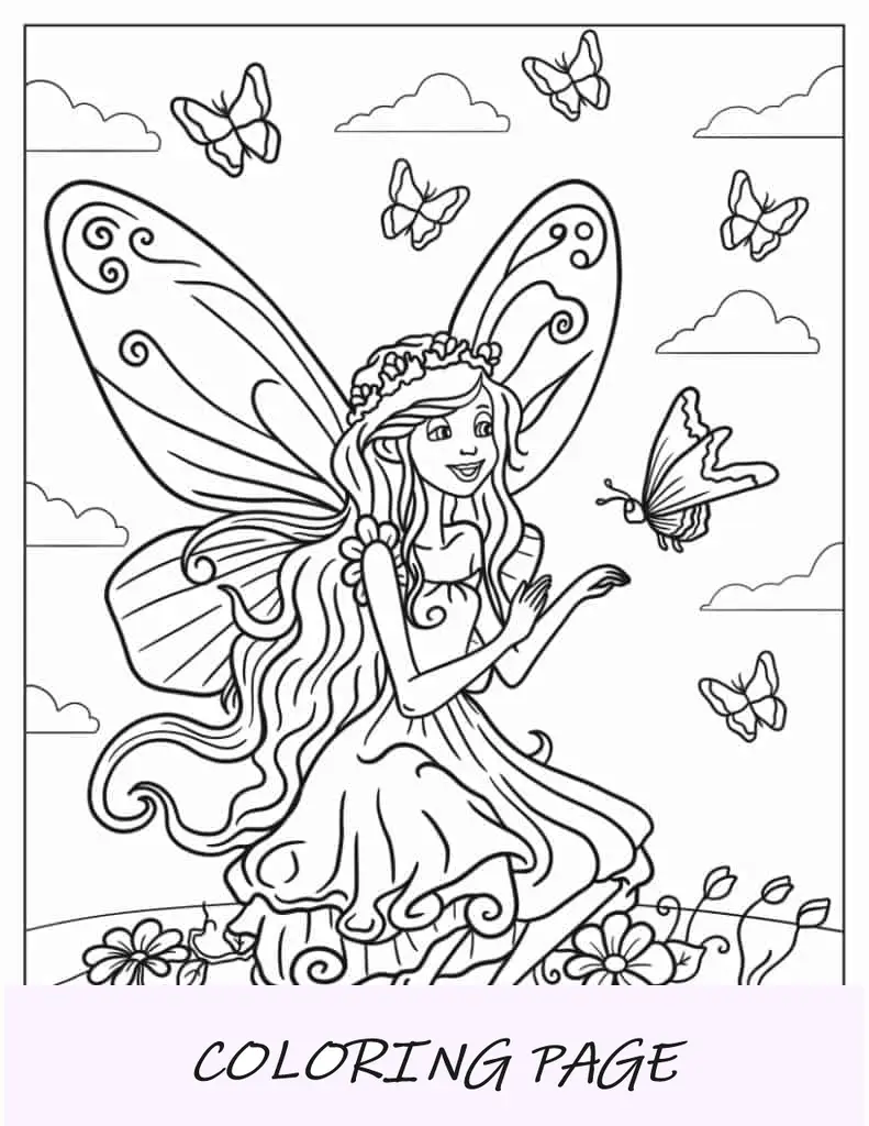 Hada cantando a las mariposas