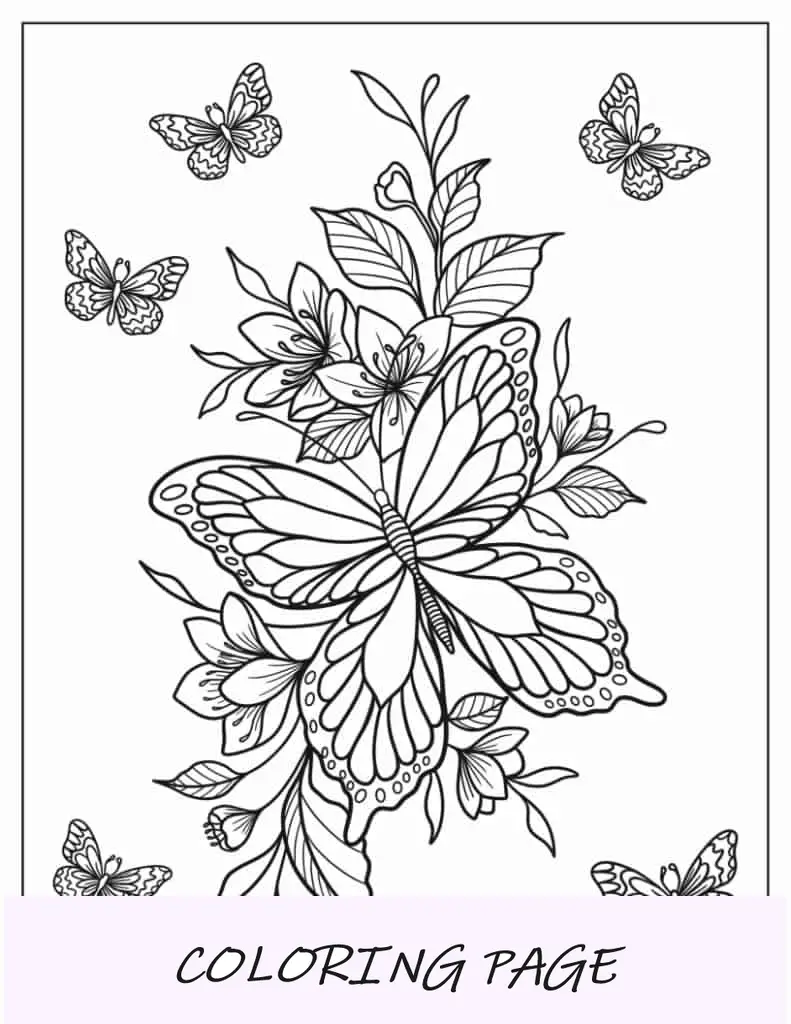 Mariposas volando alrededor de unos lirios