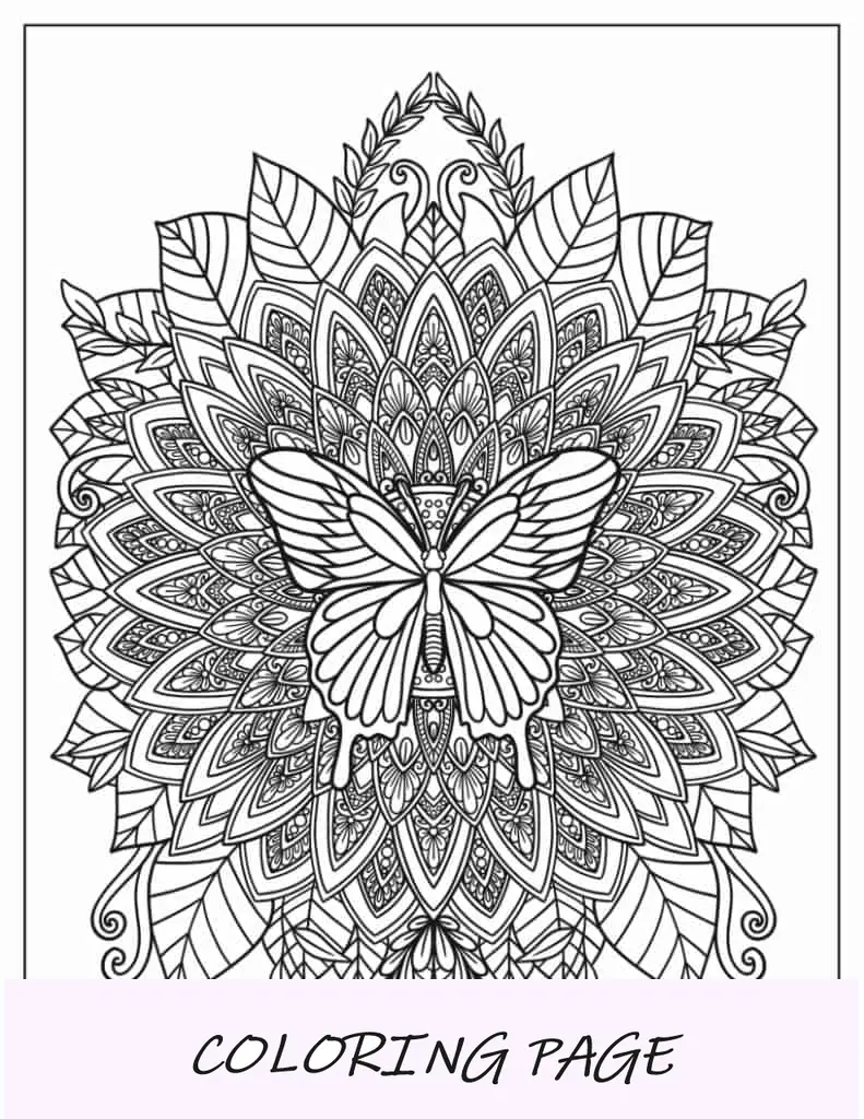 Mandala de mariposa en forma de flor