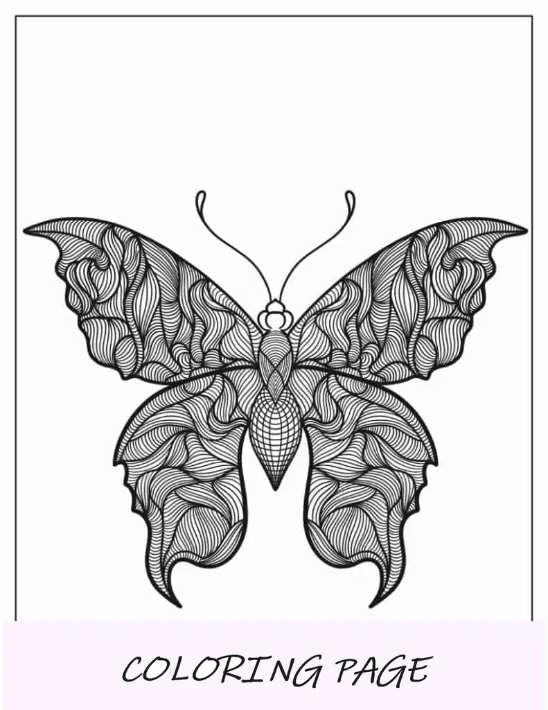 Mariposa trippy para colorear