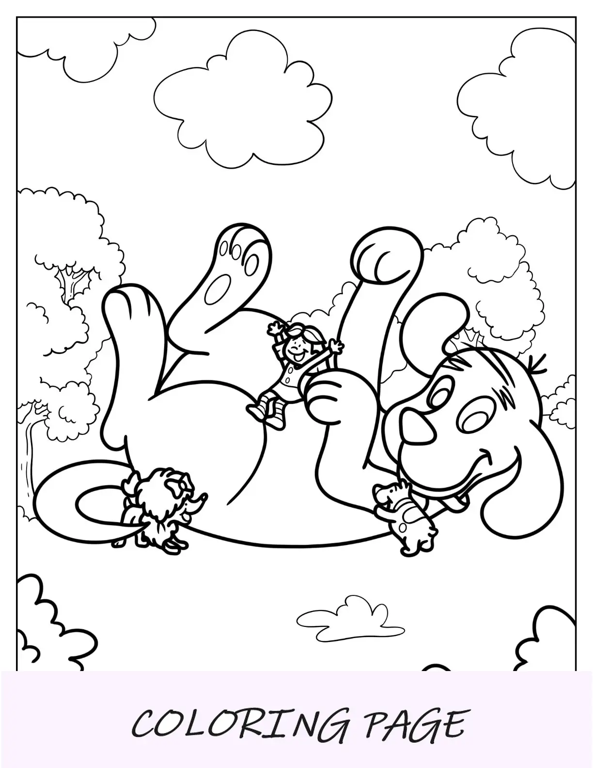 Página para colorir de Clifford, Cleo e T Bone