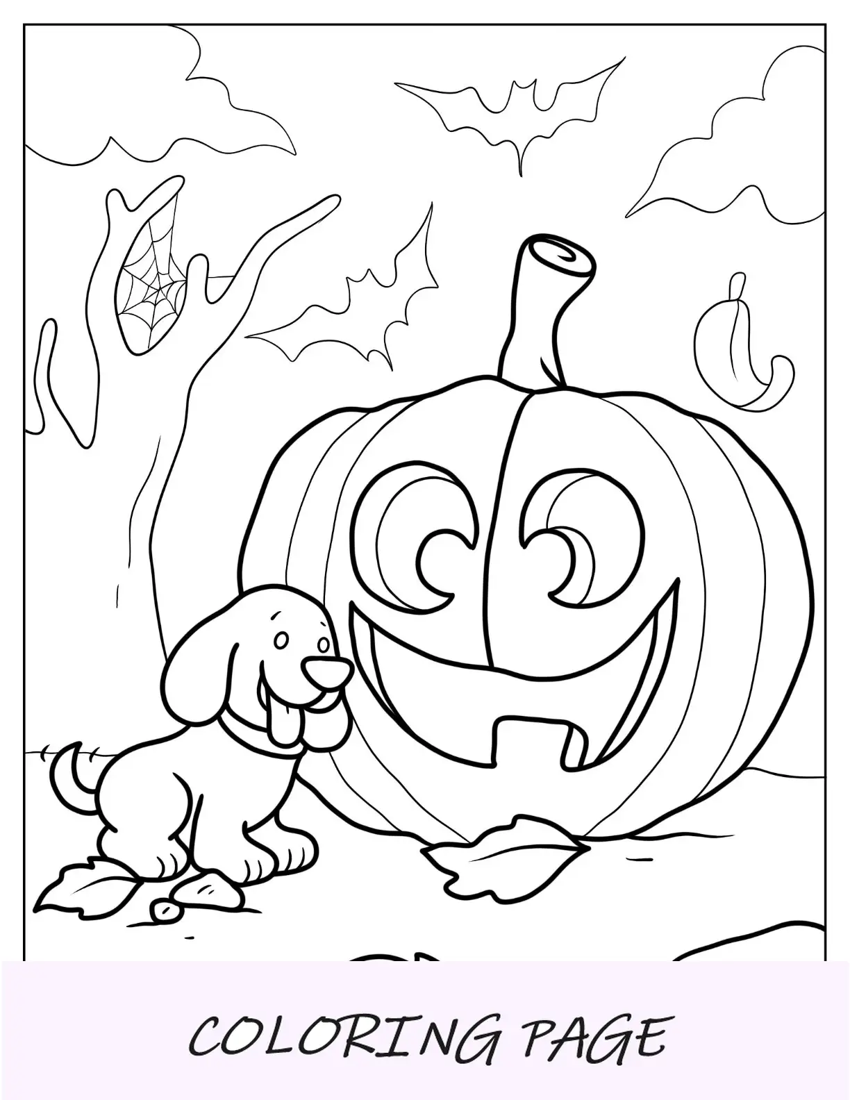Página para colorir de Clifford ao lado de Jack O Lantern