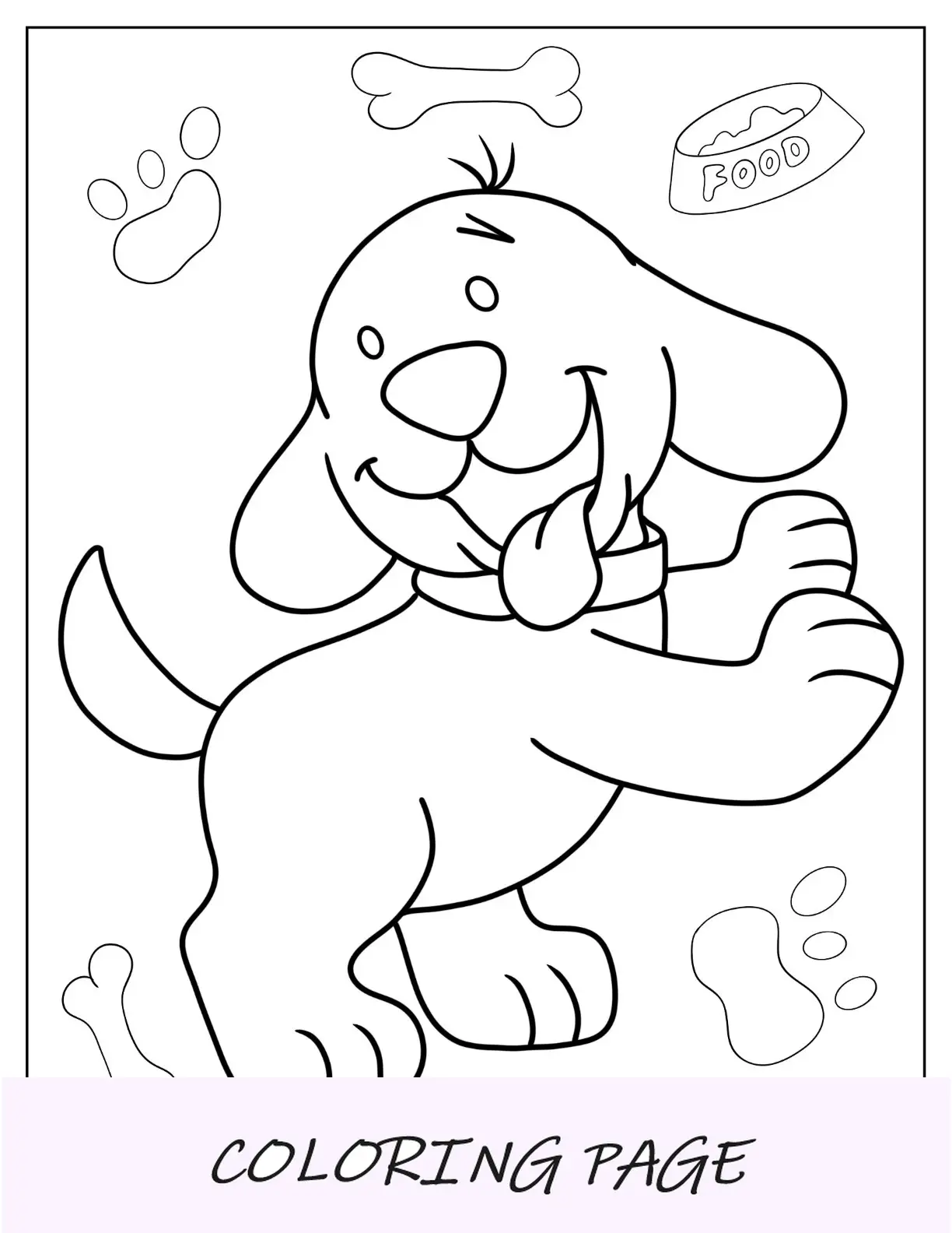 Folha para colorir Kawaii Clifford