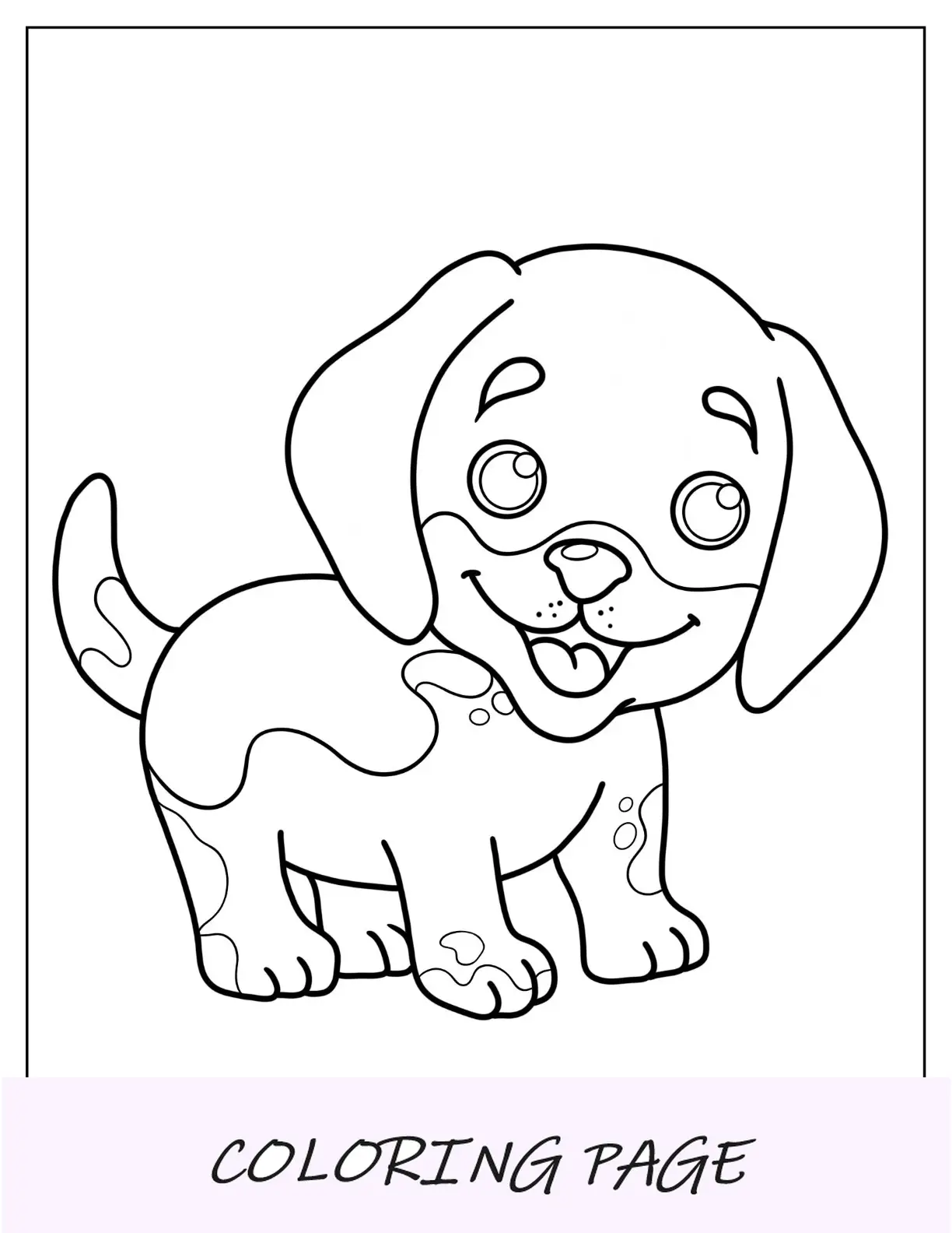 Linda página para colorir de cachorrinho brincalhão