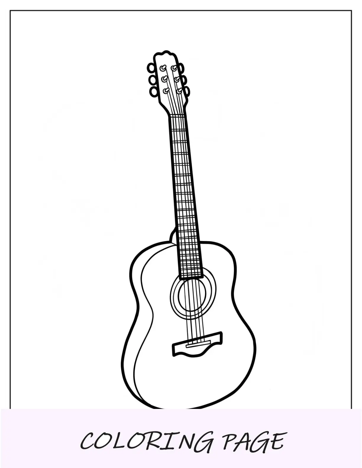 Pinguino del fumetto che suona la chitarra da colorare mentre era seduto sul ghiaccio