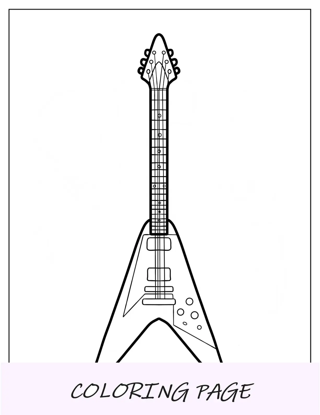 Donna che suona una chitarra elettrica da colorare