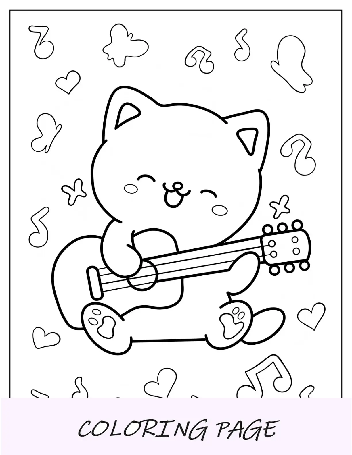 Pagina da colorare dettagliata della chitarra acustica