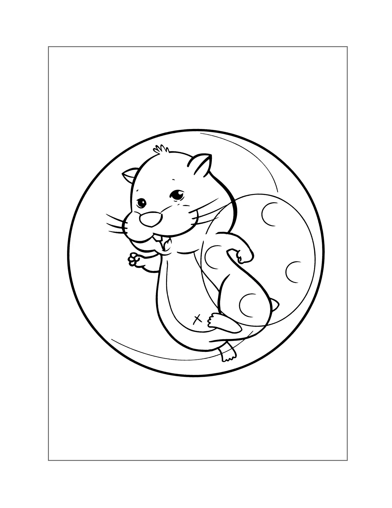 Hamster Running In A Ball Coloring Page