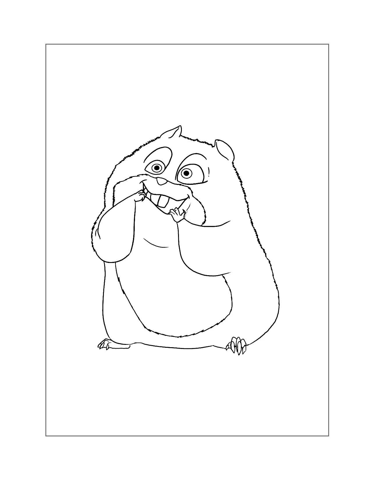 Funny Hamster Coloring Page
