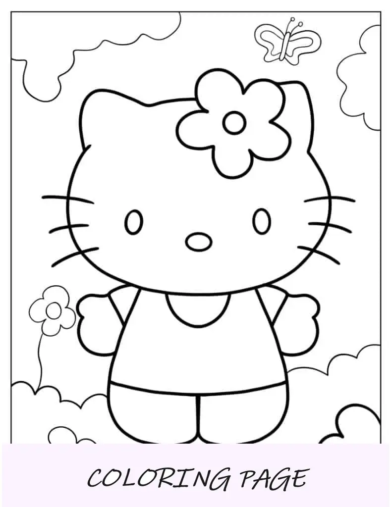 Hello Kitty com flor na cabeça