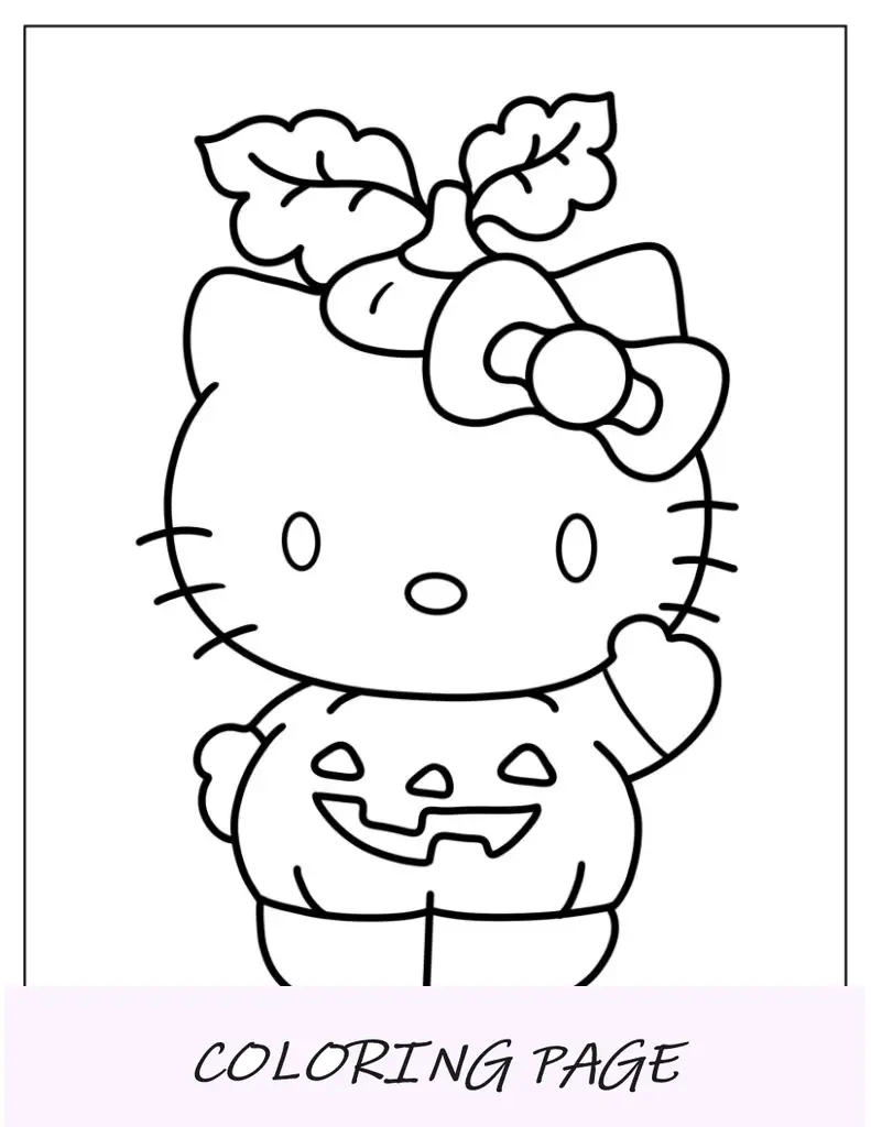 Jack-O-Lantern Hello Kitty para colorir