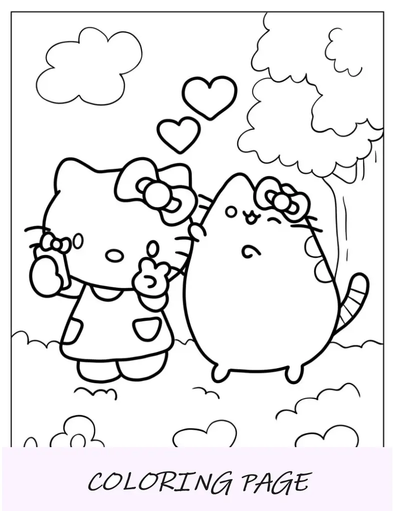 Olá Kitty e Pusheen selfie