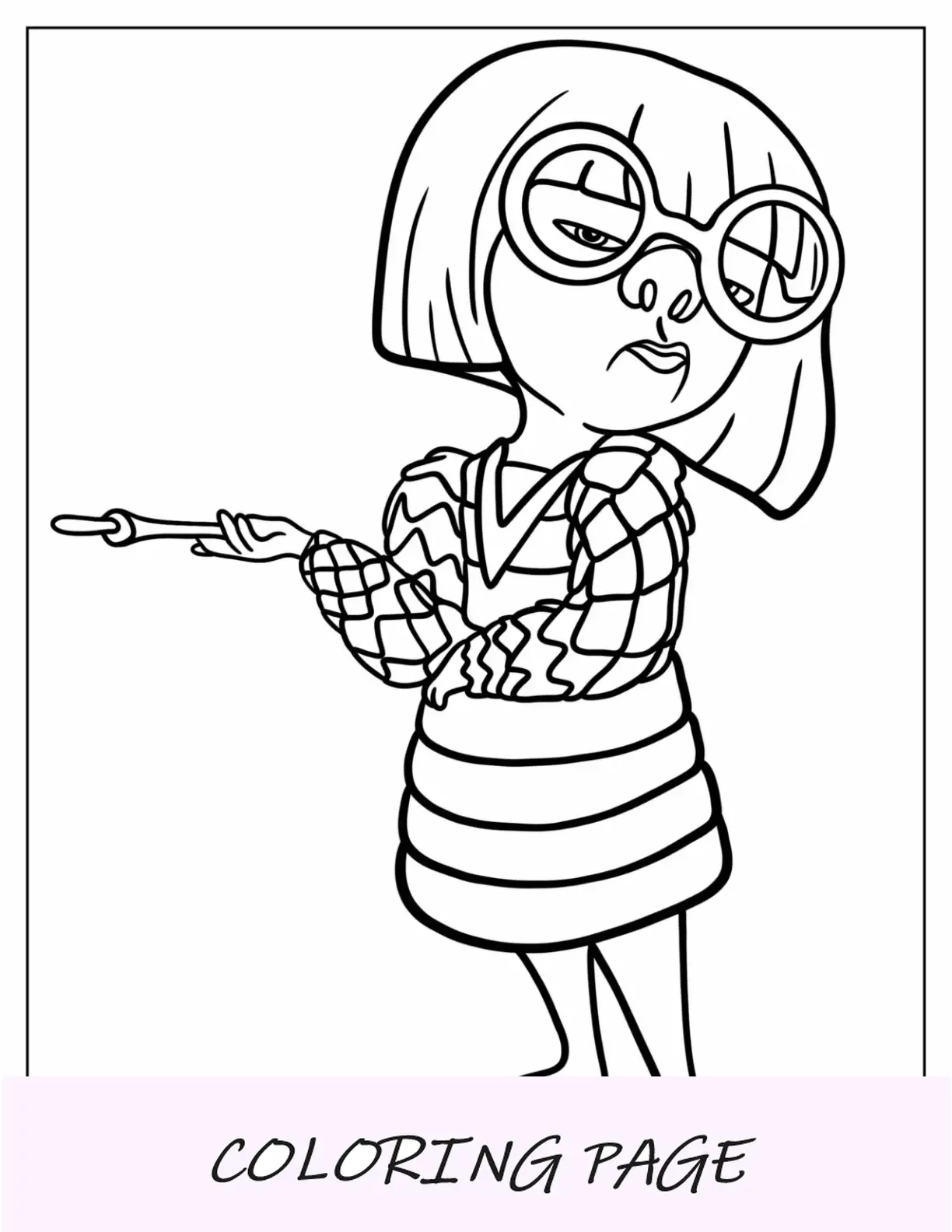 Página para colorir dos incríveis de Edna