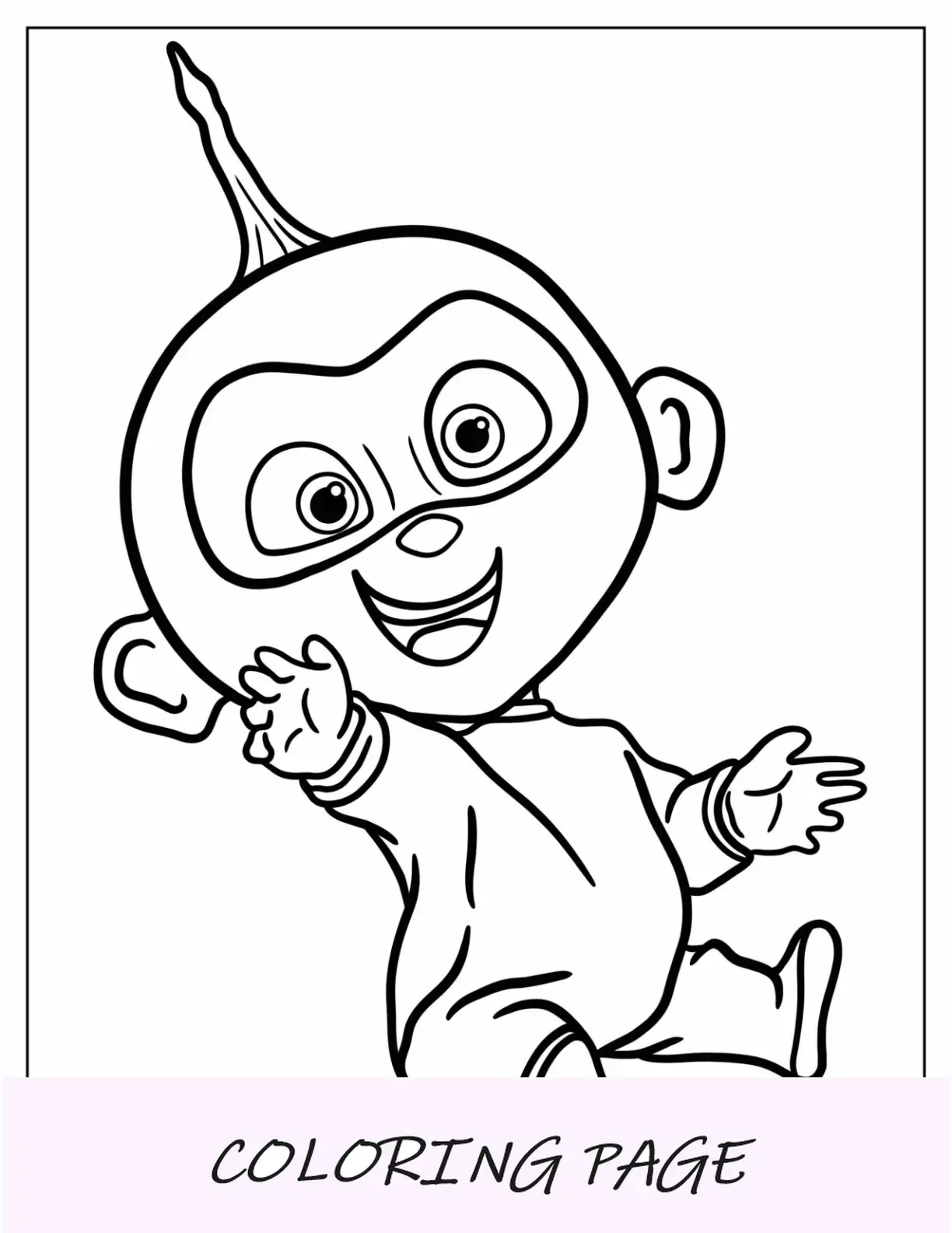 Página para colorir dos incríveis de Jack Jack sorrindo