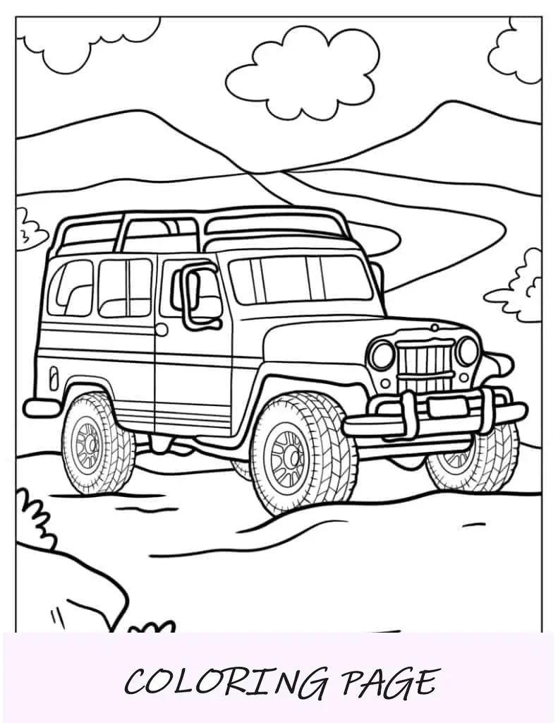 Willys Jeep Station Wagon para colorear