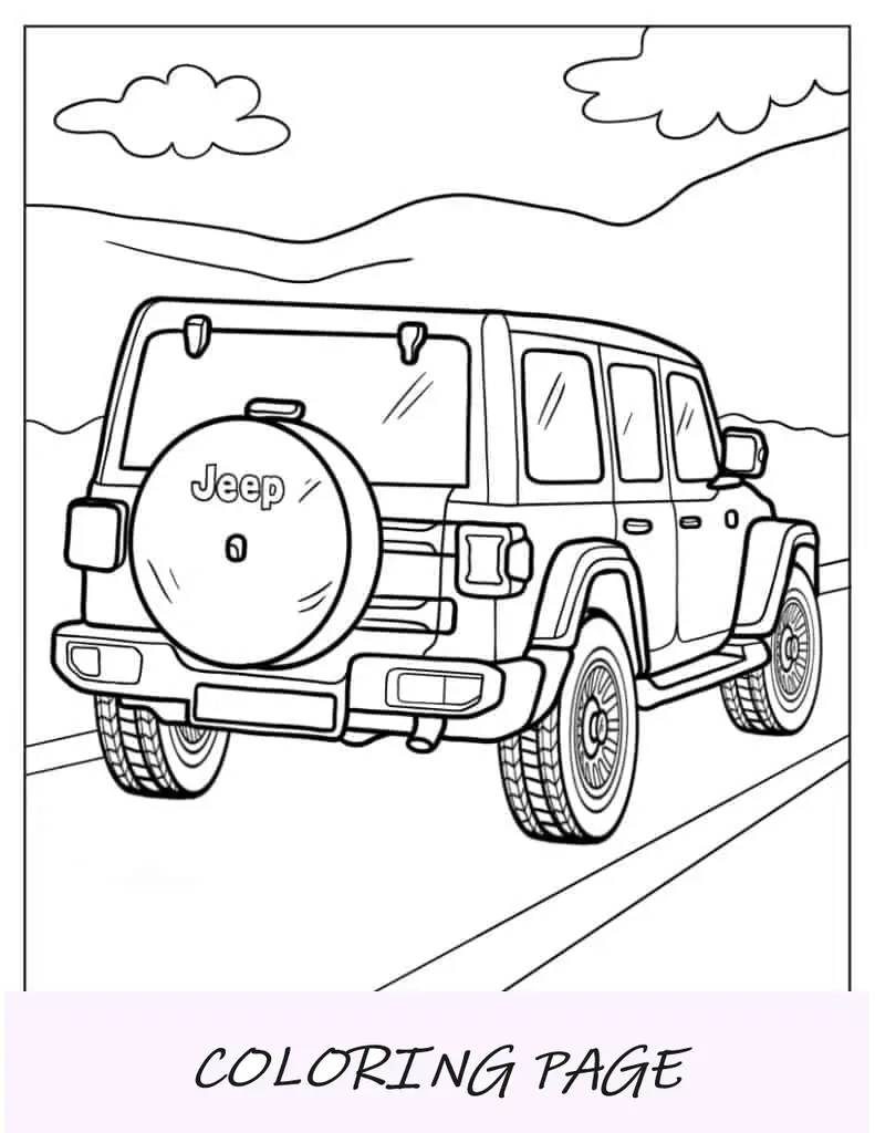 Vista trasera del Jeep Wrangler
