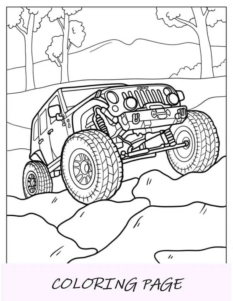 Dibujo para colorear de Jeep todoterreno