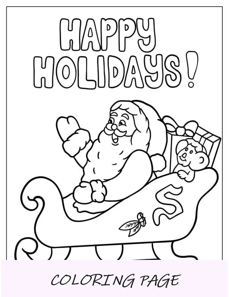 Contorno fácil de Papá Noel para colorear para niños pequeños