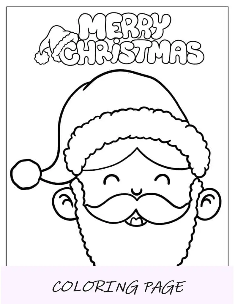 Papá Noel fácil de colorear para niños en edad preescolar