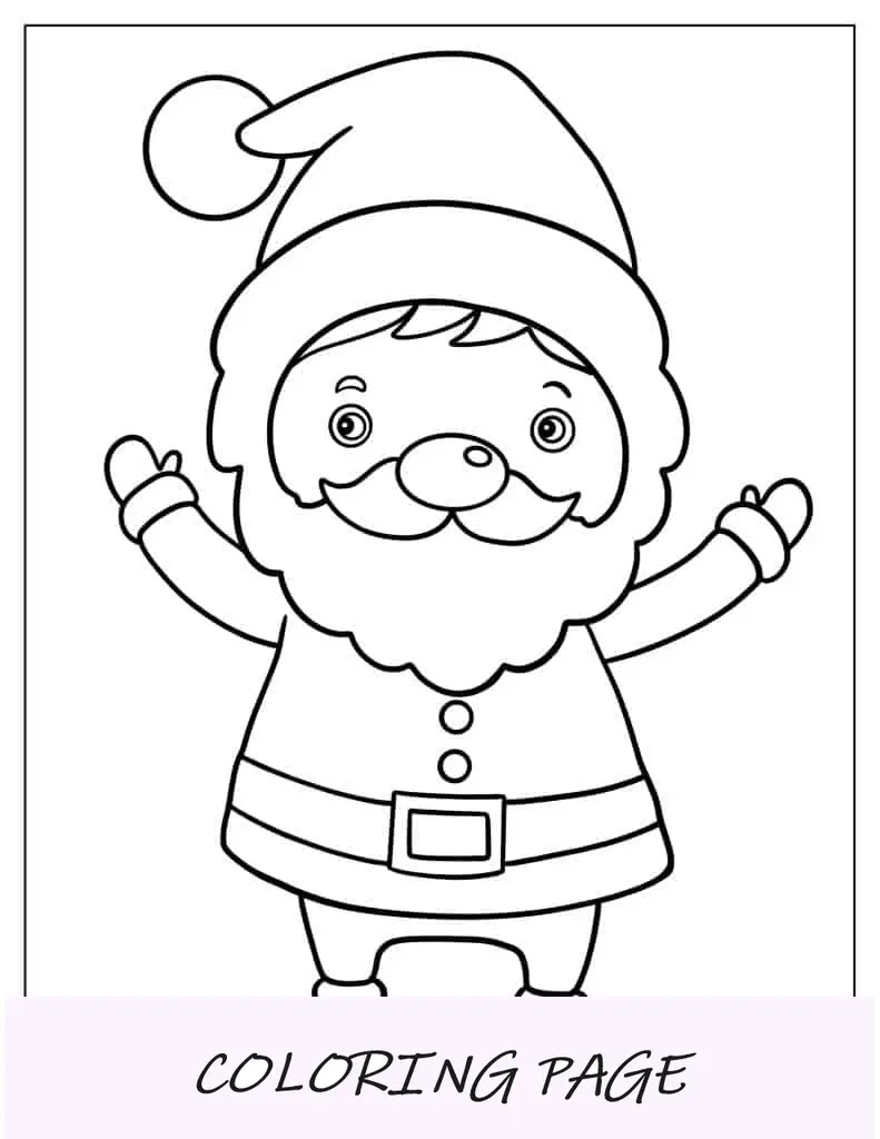 Papá Noel sosteniendo regalos para colorear