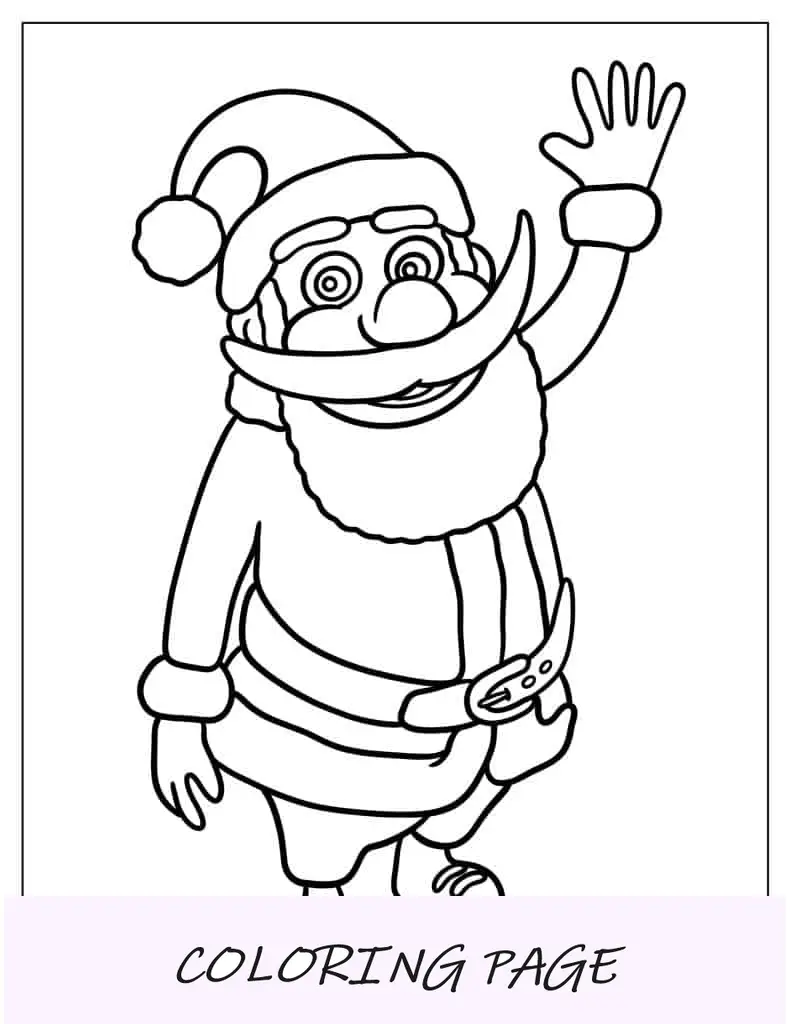Felices fiestas con Papá Noel para colorear