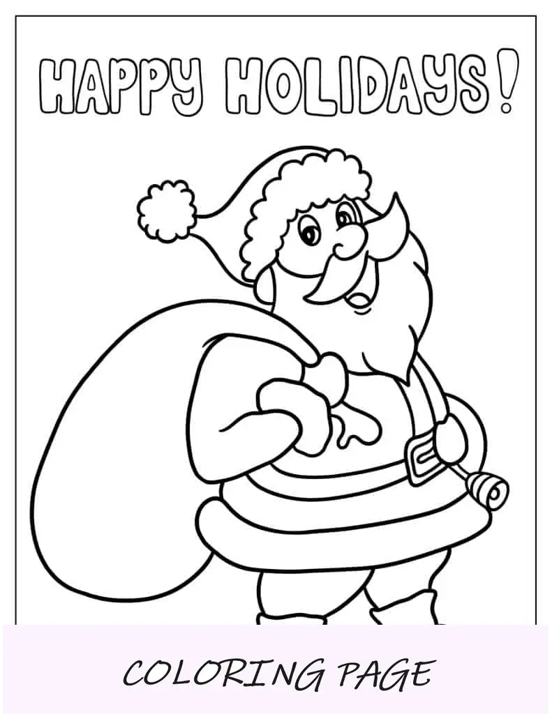 Ho Ho Ho Santa Coloring Page For Kids