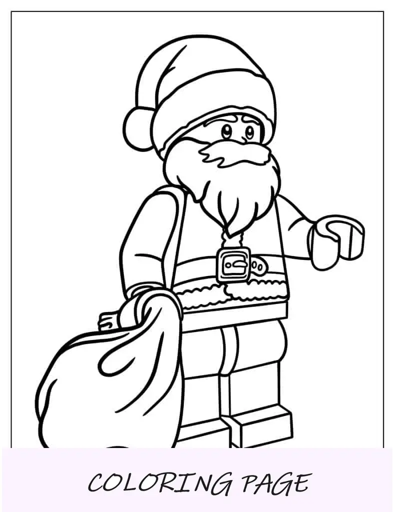 Dibujo para colorear de Mickey Mouse Papá Noel