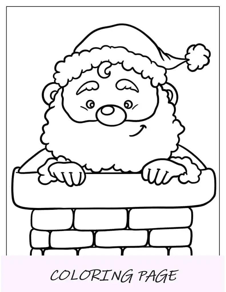 Dibujo para colorear de un Papá Noel de Lego