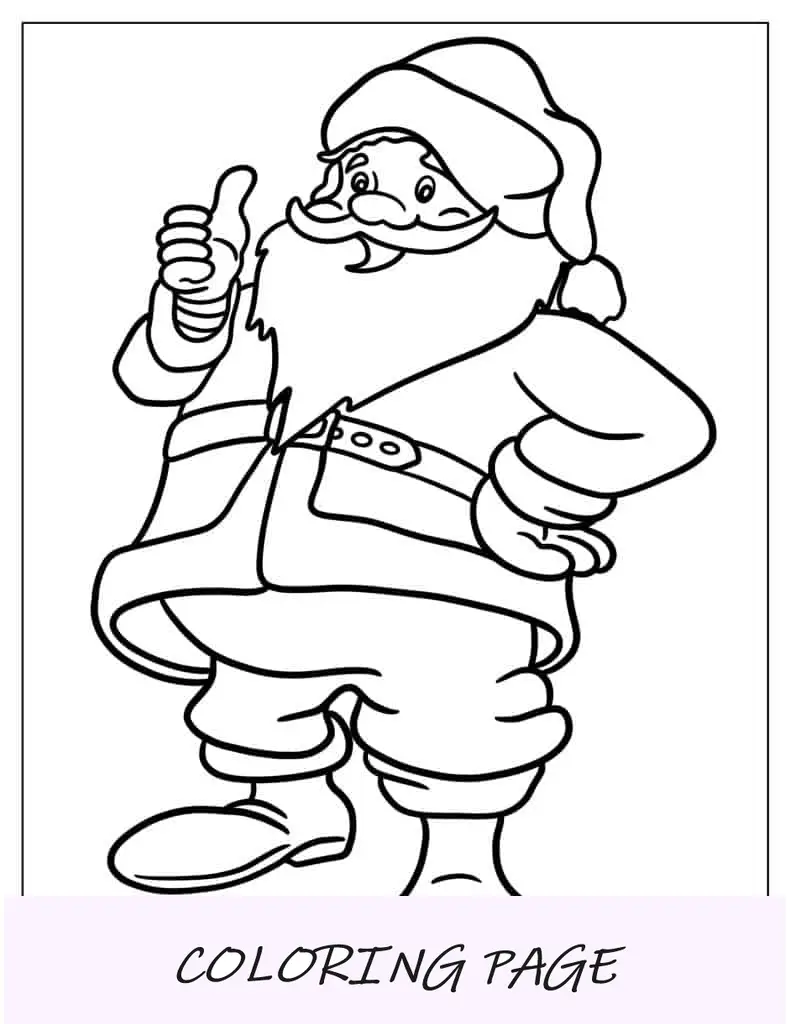 Página para colorear de Papá Noel de aspecto realista