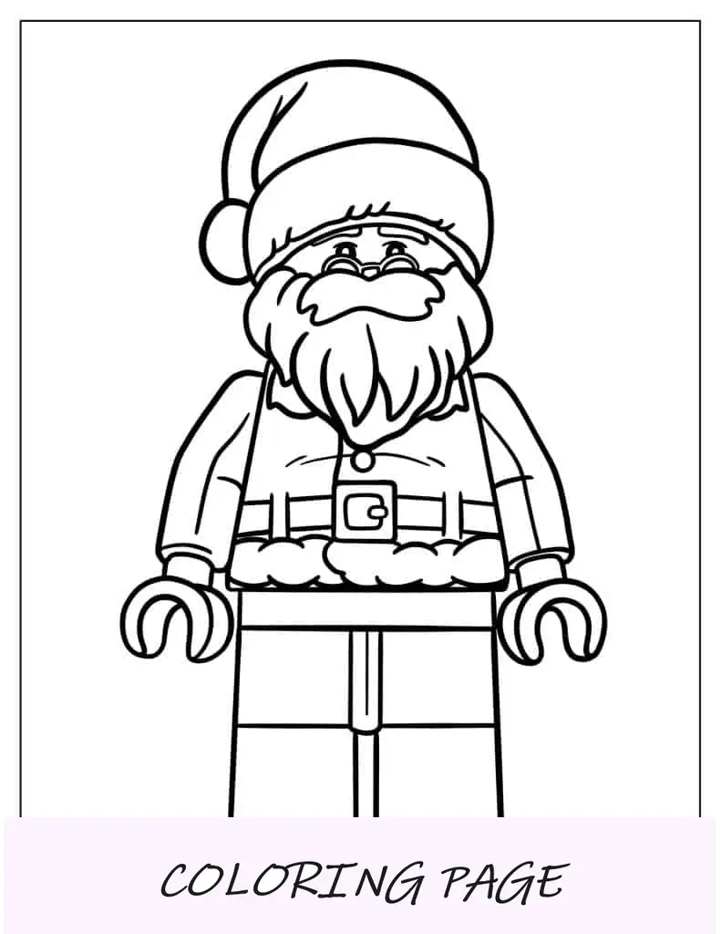 Página para colorear de un Papá Noel antiguo
