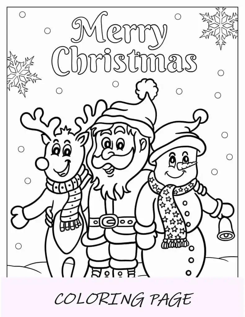 Saco de juguetes de Papá Noel para colorear