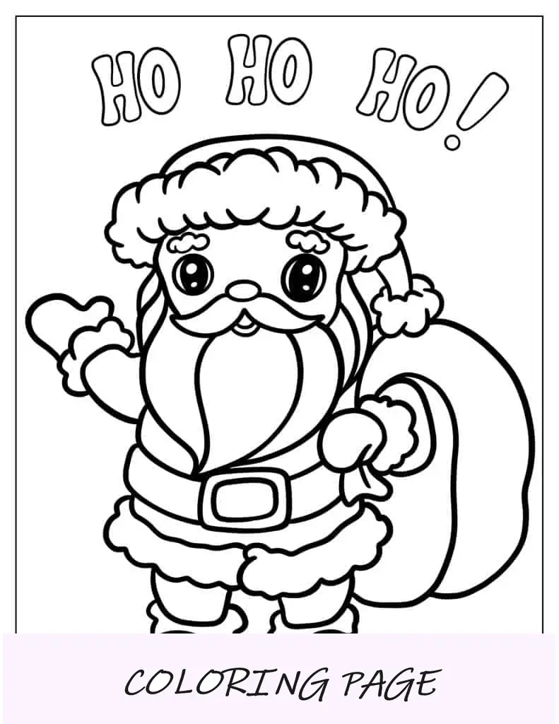 Contorno súper fácil de Papá Noel para colorear para niños pequeños