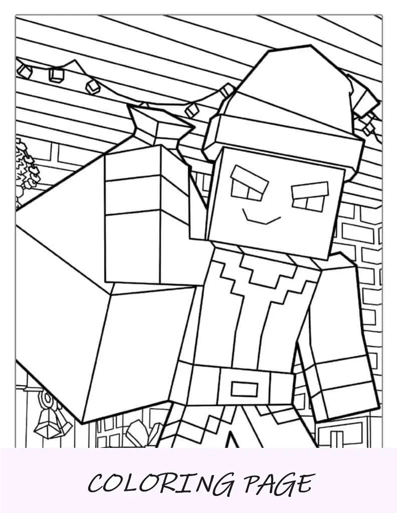 Dibujo para colorear de un tren navideño con Papá Noel
