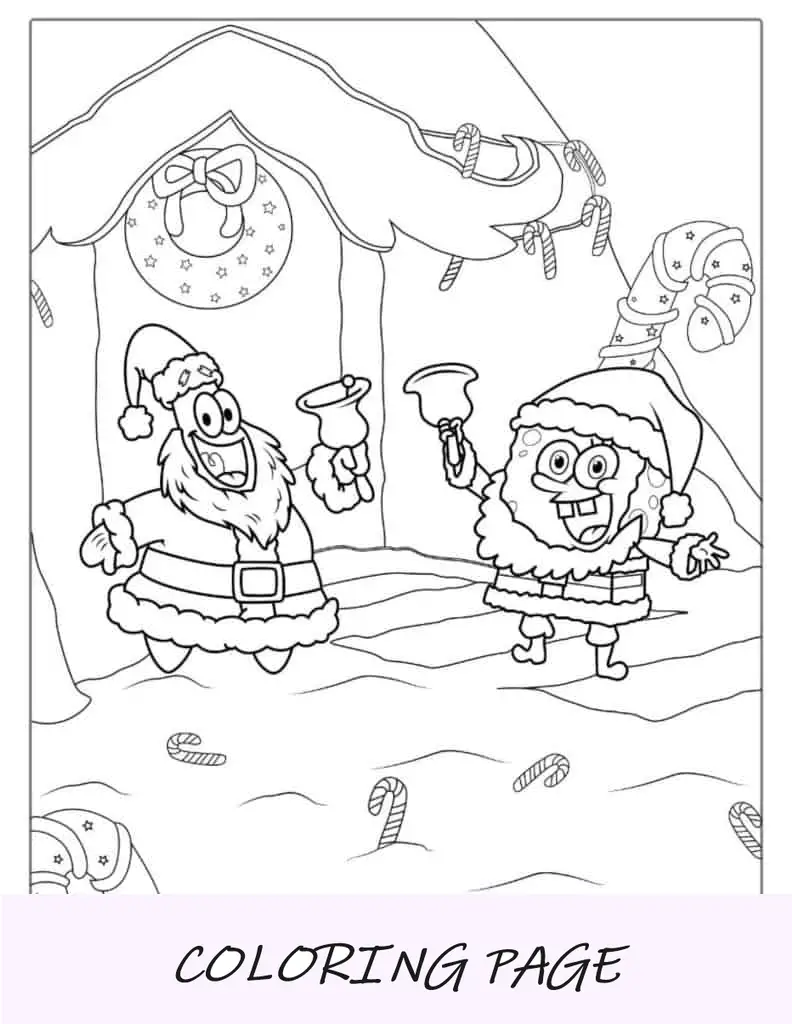 Página para colorear de calcetín navideño con Papá Noel