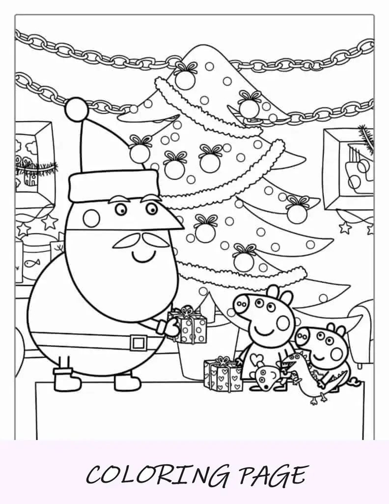 Pooh disfrazado de Papá Noel con árbol de Navidad