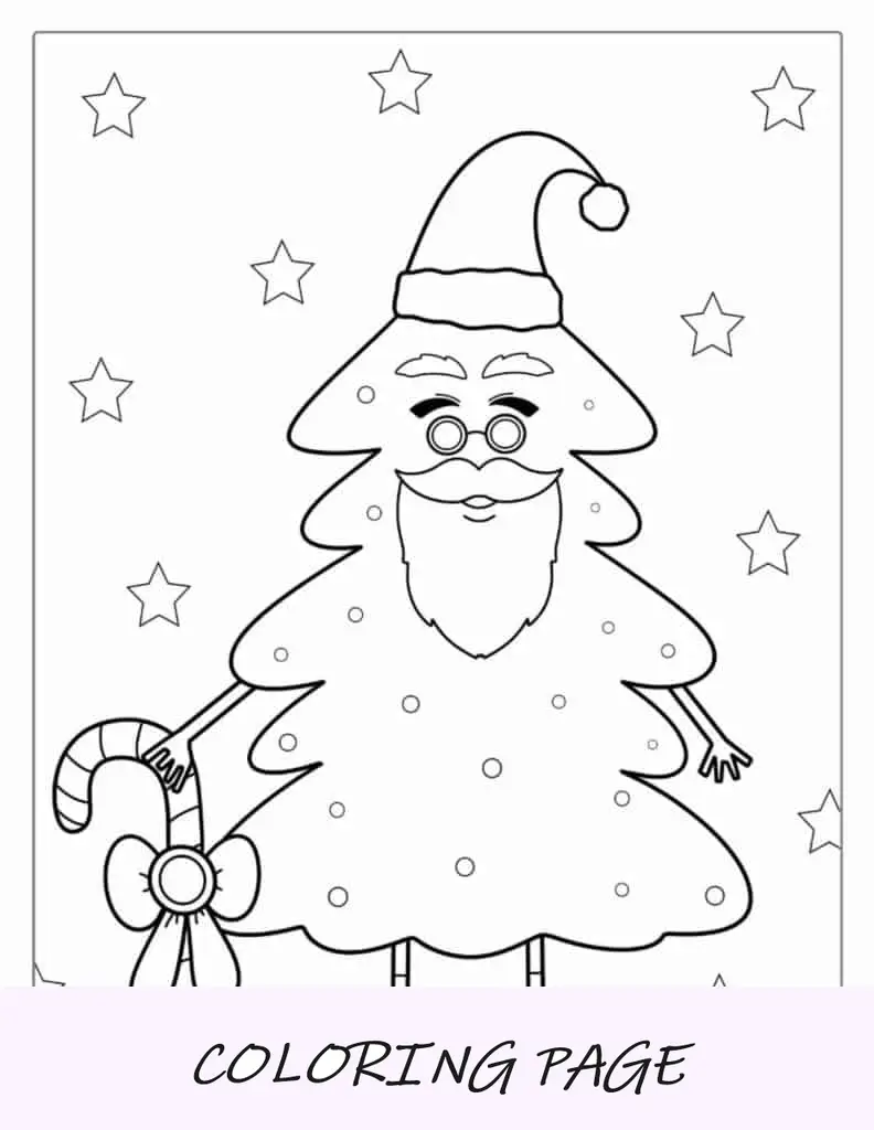 Lindo Papá Noel y Rudolph con regalos Página para colorear