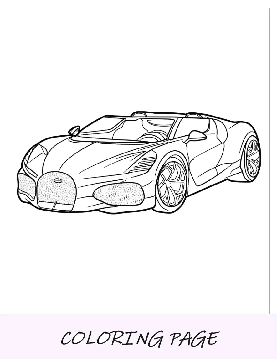 Página para colorir Bugatti 2024 W16 Mistral