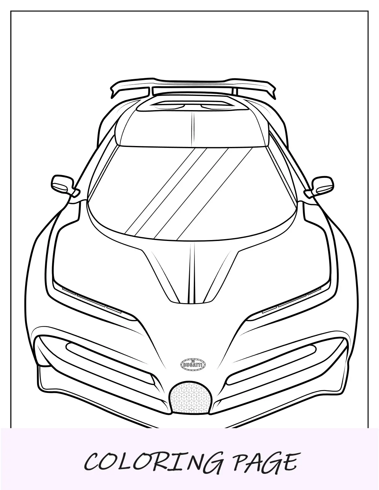 Desenho fácil de colorir Bugatti Centodieci para crianças