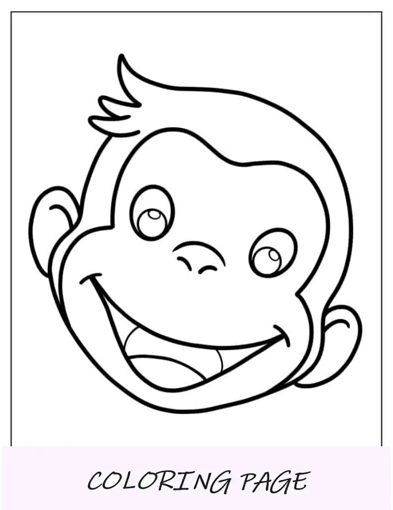 Página para colorir curioso George Face