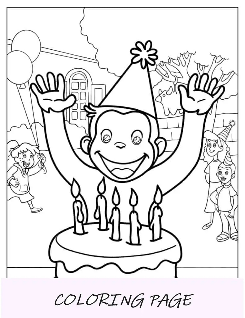 Feliz aniversário com tema George curioso