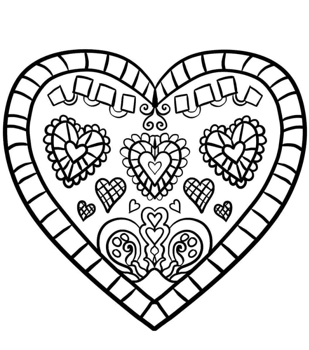 Easy Heart Design Coloring Pages