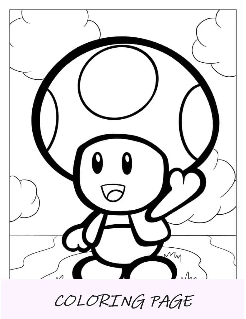 Esboço fácil de sapo para colorir