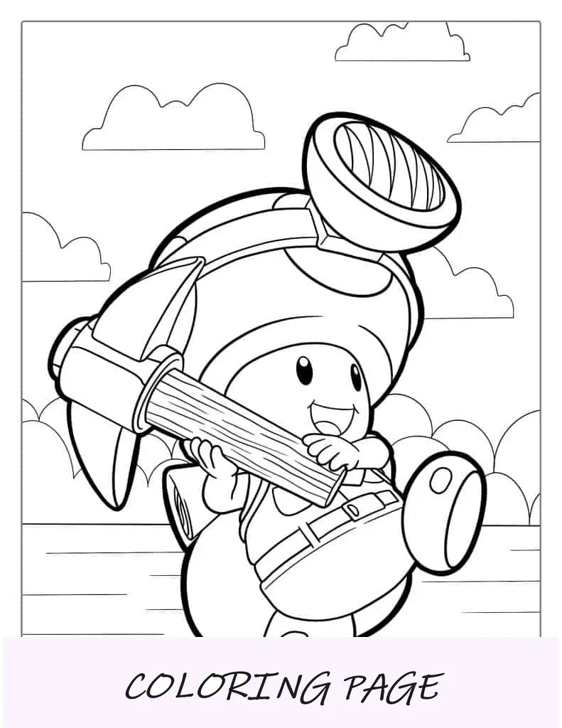 Página para colorir Capitão Sapo com Picareta