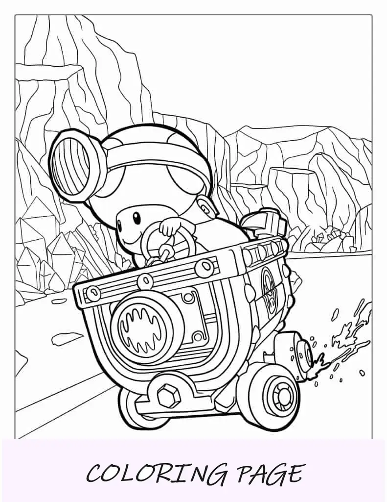 Capitão Sapo de Mario Kart para colorir