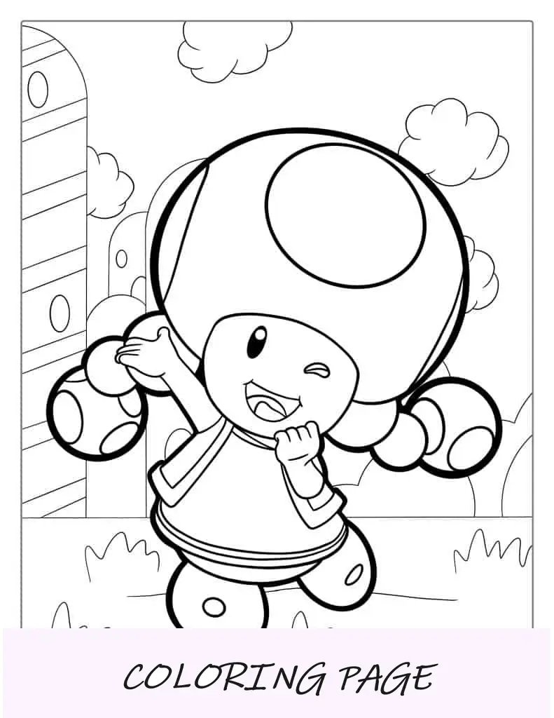 Página para colorir de Toadette para crianças